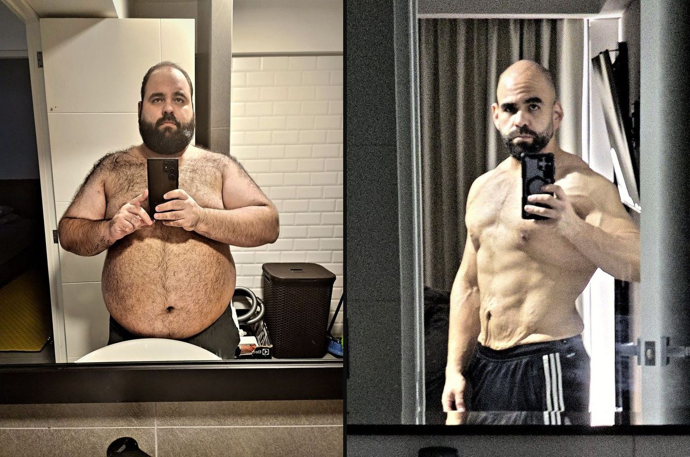Renzo antes y después: de 148 kilos a 86 kilos gracias al déficit calórico