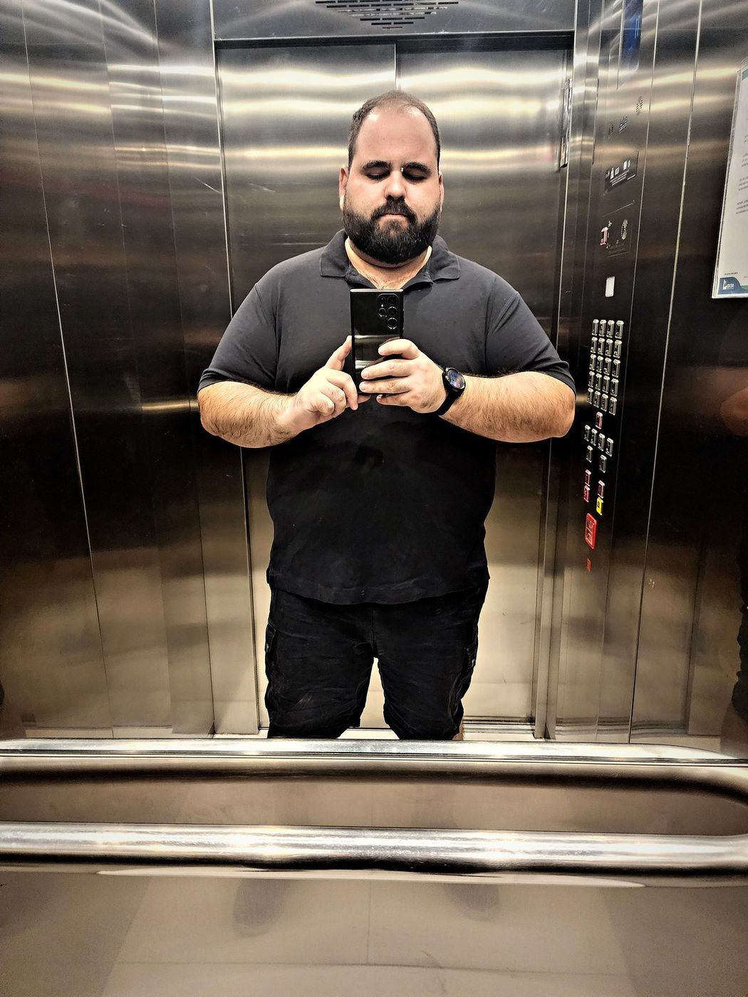 Renzo en su época de 148 kilos, el cuerpo con el que empezó a entrenar